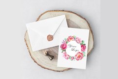 Premade Logo Flowers, Watercolor Peonies Logo Product Image 2