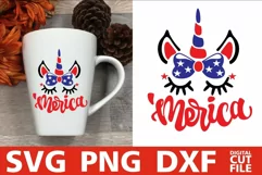 Unicorn svg, Merica svg, 4th of July svg, Independence Day Product Image 1