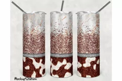 Western Cowhide 20oz Skinny Tumbler Sublimation Design PNG Product Image 1