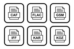 Set Of File Formats Icons Product Image 1