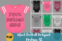 Infant Football Bodysuit Mockups - 12 |PNG|Front/Back - V1 Product Image 1