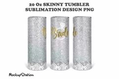 Bride Glitter 20oz Skinny Tumbler Sublimation Design PNG Product Image 3