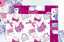 Fashion Shoes Shopping Floral Silver Glitter Paper Pack Product Image 5