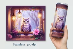 Tumbler Sublimation Design Magical Owl / Tumbler Wrap / PNG Product Image 2