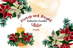 Merry and Bright - Watercolor Poinsettia Bouquets Product Image 1
