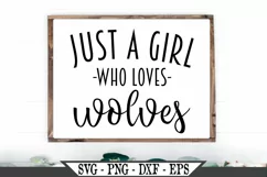 Funny Just A Girl Who Loves Wolves SVG Graphic Design Product Image 1
