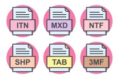 Set Of File Formats Icons Product Image 1