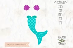 Mermaid tail and clam bra, scale in SVG, DXF, PNG,EPS format Product Image 1