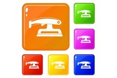 Fret saw icons set vector color Product Image 1