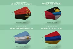 Mask with angola antigua argentina armenia Nation flag Product Image 1