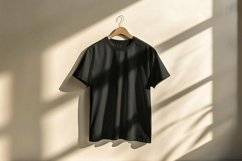 Black T-shirt Mockup Flat Lay Product Image 1