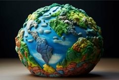 Colorful handmade clay model of earth Product Image 1