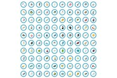 100 headway icons set, isometric 3d style Product Image 1