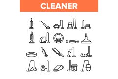 Vacuum Cleaner Device Collection Icons Set Vector Product Image 1