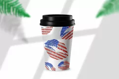 Glitter artistic lip prints in colors of American flag Product Image 4