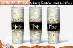 Gold marble 20 oz Skinny Tumbler wrap sublimation Product Image 1