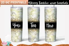 Gold marble 20 oz Skinny Tumbler wrap sublimation Product Image 1