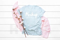 Tshirt Mockup Bella Canvas 3001 Heather Prism Ice Blue tee Product Image 1