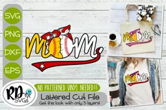 Baseball Softball Mom - A Camo Layered Sports SVG Product Image 1