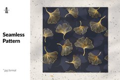Gold ginkgo biloba seamless pattern Product Image 1