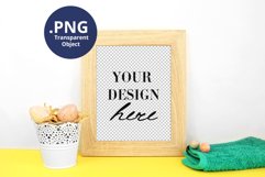 8x10 Vertical Frame Mockup Easter, Wood frame Mockup PSD PNG Product Image 2
