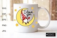 Valentine gnome I love you svg, Valentines day heart clipart Product Image 2