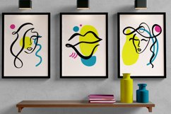 Set of Three Abstract Face Digital Print Frame not included Product Image 2