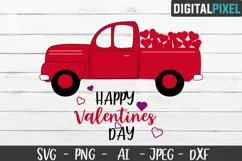 Valentines Truck SVG PNG DXF | Valentines Day Crafters SVG Product Image 1