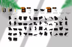 Political divisions of the US. Basis silhouettes Product Image 4