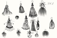 Collection of vector engraved tussles for design Product Image 2