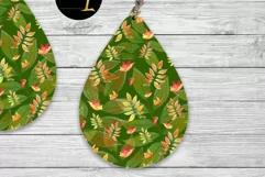 Fall earrings png,Autumn leaves earrings png,Green earrings Product Image 2