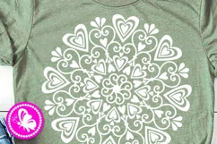 Hearts Mandala zentangle art Love sign Girls shirts Cricut Product Image 2