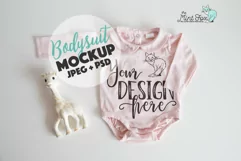 Baby Girl Mockup | Kids New Born Bodysuit Mock Up Product Image 1