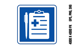 Blue Medical Record Sign Product Image 1