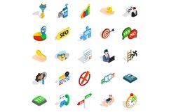 Headquarters icons set, isometric style Product Image 1