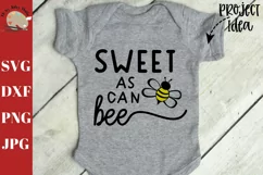Sweet as can bee svg, bee shirt svg, kid's bee design svg Product Image 1