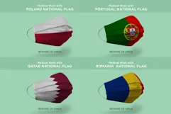 Mask with poland portugal qatar romania Nation Flags Product Image 1