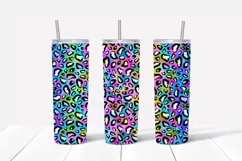 Colorful Leopard Foil 20oz Skinny Tumbler Sublimation Design Product Image 3