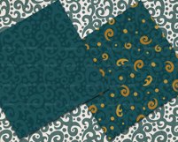 Teal and Gold Seamless Pattern, File for Fabric, Vinyl Print Product Image 2