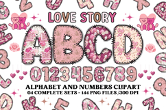Love Story Floral Alphabet &amp; Seamless Patterns PNG Product Image 2