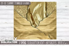 Gold Foil |Glitter Sublimation Tumbler Wrap| 20oz | Png Product Image 2