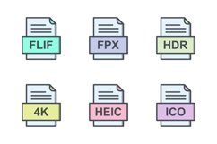 Set Of File Formats Icons Product Image 1