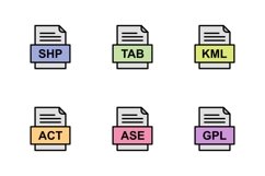 Set Of File Formats Icons Product Image 1