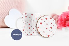 White Coffee Mug & Round Coaster mockup Valentine's Day PSD Product Image 2