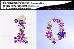 Floral Number SVG / Lavender Floral numbers Product Image 3