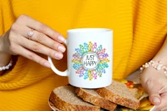 Just Happy Sublimation | Rainbow Wreath | Positive Quotes Product Image 3