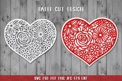 Heart Valentine,Heart SVG,Heart Papercut SVG,Floral Heart Product Image 1