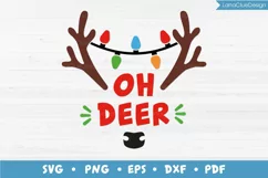 Oh Deer - Christmas Reindeer SVG PNG DXF EPS PDF Product Image 1