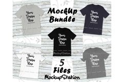 Tshirt Mockup Bundle Wood Background Bella Canvas 3001 Set Product Image 1