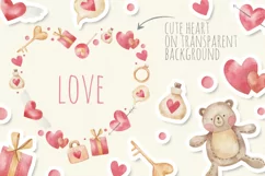 Valentine's day , watercolor collection psd png jpeg Product Image 6